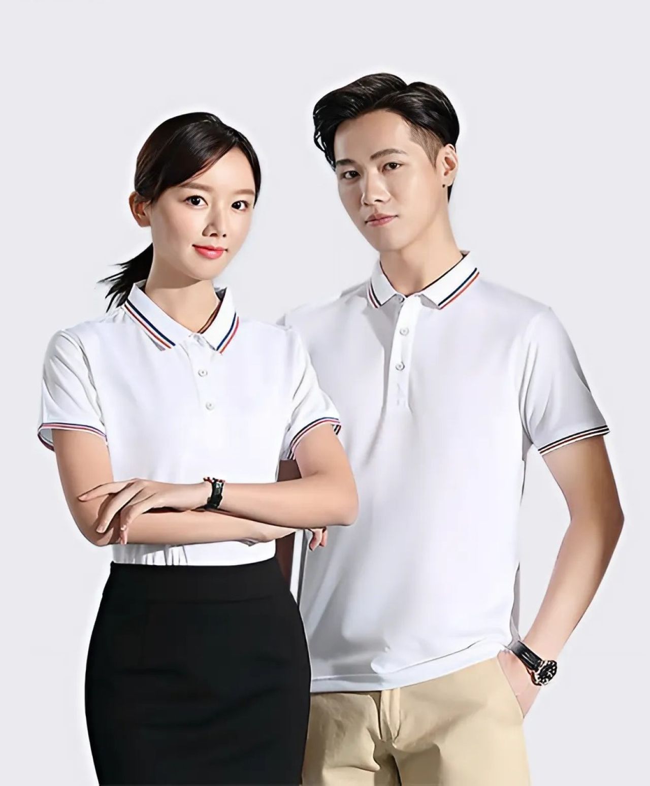 Áo Polo Trắng Cổ Đen Thanh Lịch